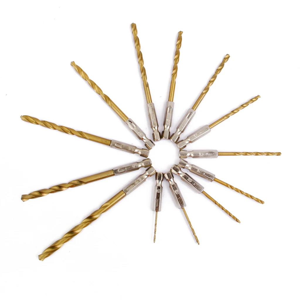 

13x HSS Drills 1/4 Inch Hexagon Shank 1.5 - 6.5 Mm for Drill Chucks