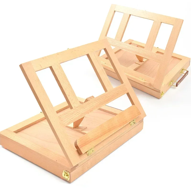 Tabletop Easel Art Desktop Easel for Painting, Foldable Wooden Sketchbox with Drawer for Student Artist Beginner