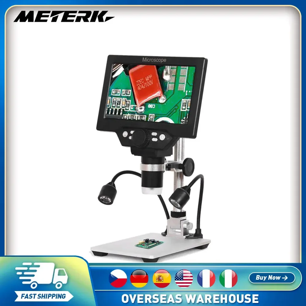 

G1200 7 Inch Digital Electronic Microscope 1-1200X Amplification Magnifier Microscopes with Two Fill Lights Digital Microscopio