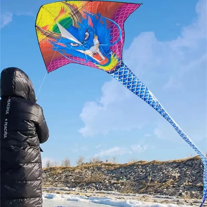 Free shipping Traditional flying dragon kite 2024 new Chinese dragon large upscale adults special long dragon kite long tail koi 3