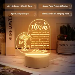 Heartfelt Acrylic Night Light: Perfect Gift (B51)