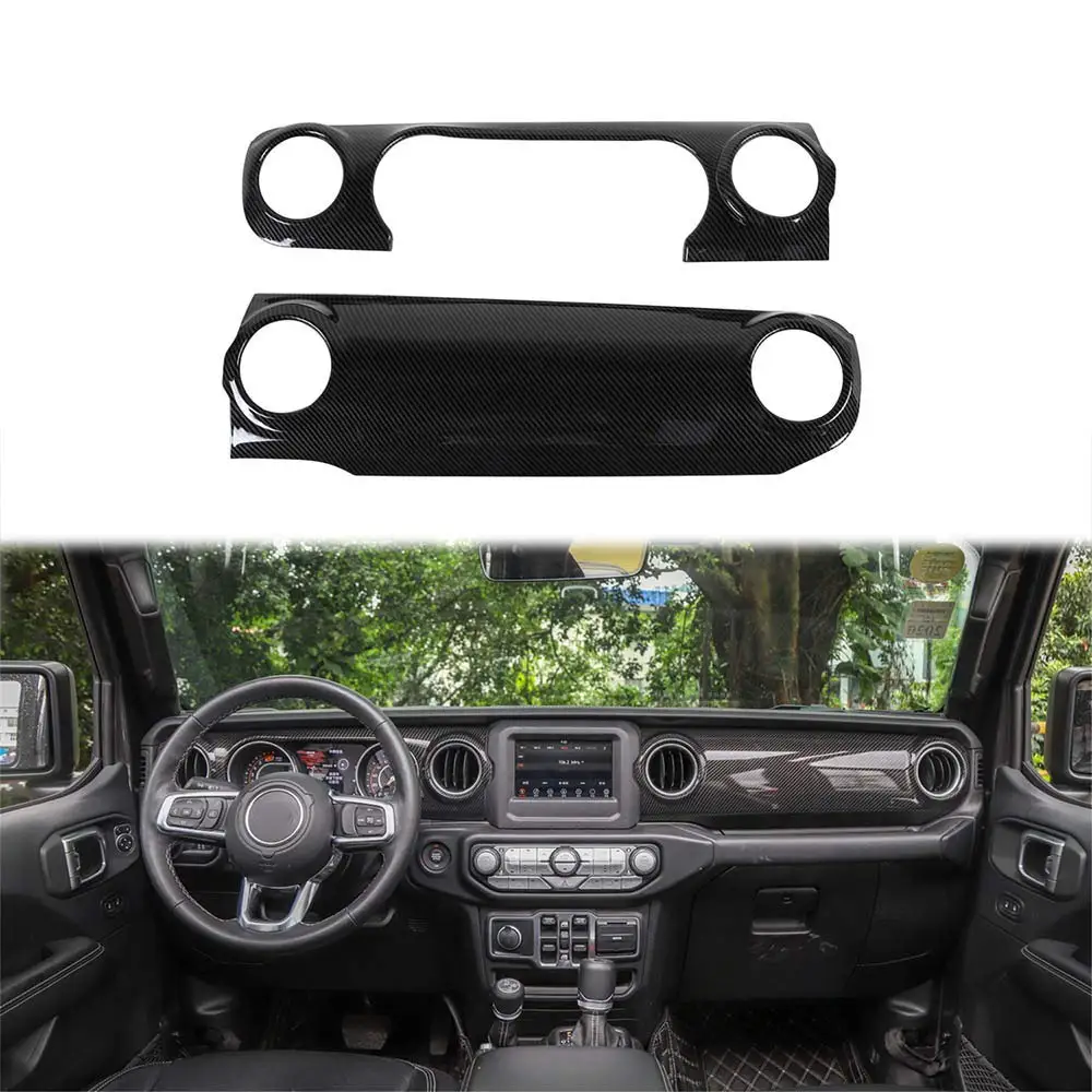 

Car Center Consoles Decoration Decals for Jeep Wrangler JL 2018 Console Cover Dashboard Trim Sticker Car Accessories(Carbon