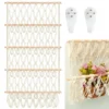 Stuffed Toy Storage Hammock 4-Layer Large Capacity Stuffed Storage Mesh Holder Hand-Woven Cotton Rope Hanging Organizer Washable 1