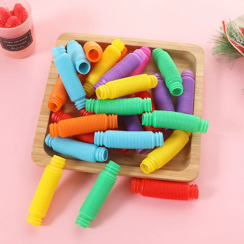 Mini Colorful Pop Tubes Pipe 10/60Pcs Fidget Sensory Antistress Toys For Kids Birthday Party Favors Pinata Filler Goodie Bags bubble tube toy,stress relief toys,fidget toys,party toys,toy gift filler