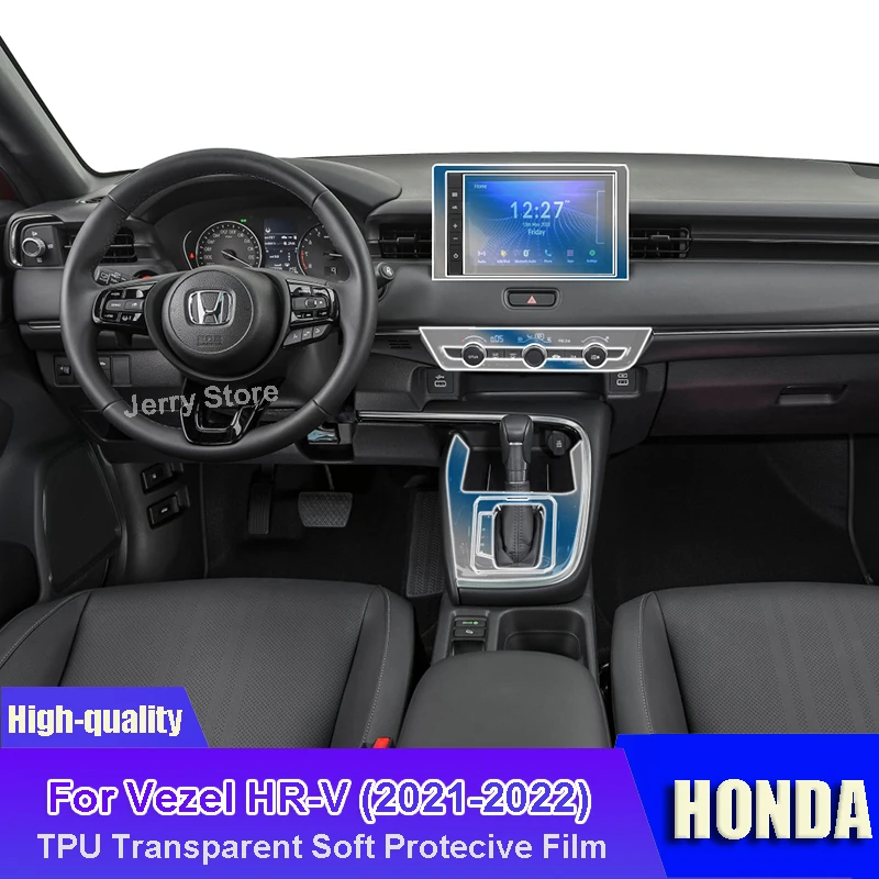 

For Honda Vezel HR-V(2021-2022) Car Interior Center Console Transparent TPU Protective Film Anti-scratch Repair Car Stickers