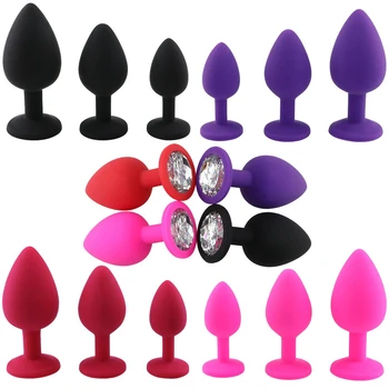 S/M/L Silicone Butt Plug Anal Plugs Unisex Sex Stopper 3 Different Size Adult Toys for Men/Women Anal Trainer For Couples SM 1
