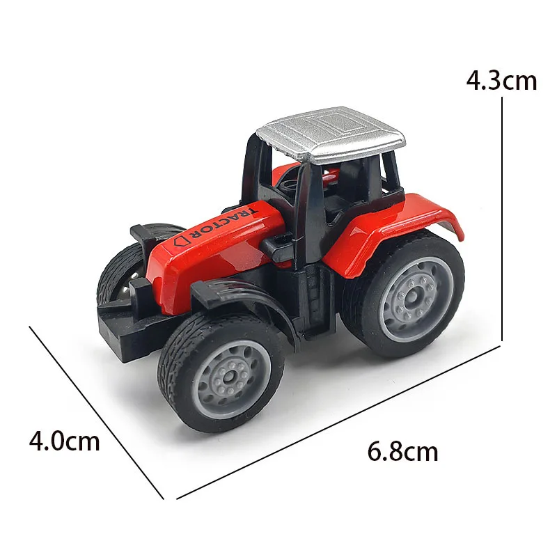 1Pcs Alloy+PVC Tractors Models Toys mini 7CM Farm Vehicle Decorations Collection Ornaments Dolls For Children Kids Gift