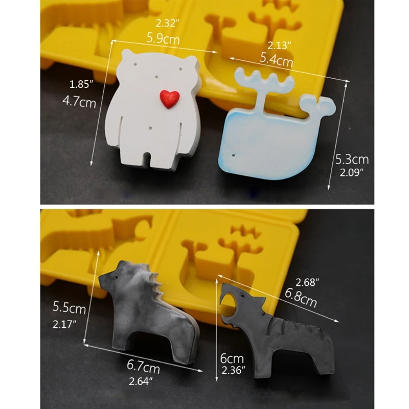 MXME Cylinder Animal-shaped Silicone Mold Chocolate Cover Cookie Mold for Cookies