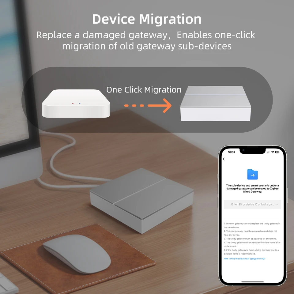 eMylo Zigbee Hub, 3 In 1 Zigbee 3.0&Bluetooth5.0 Gateway, Tuya Smart