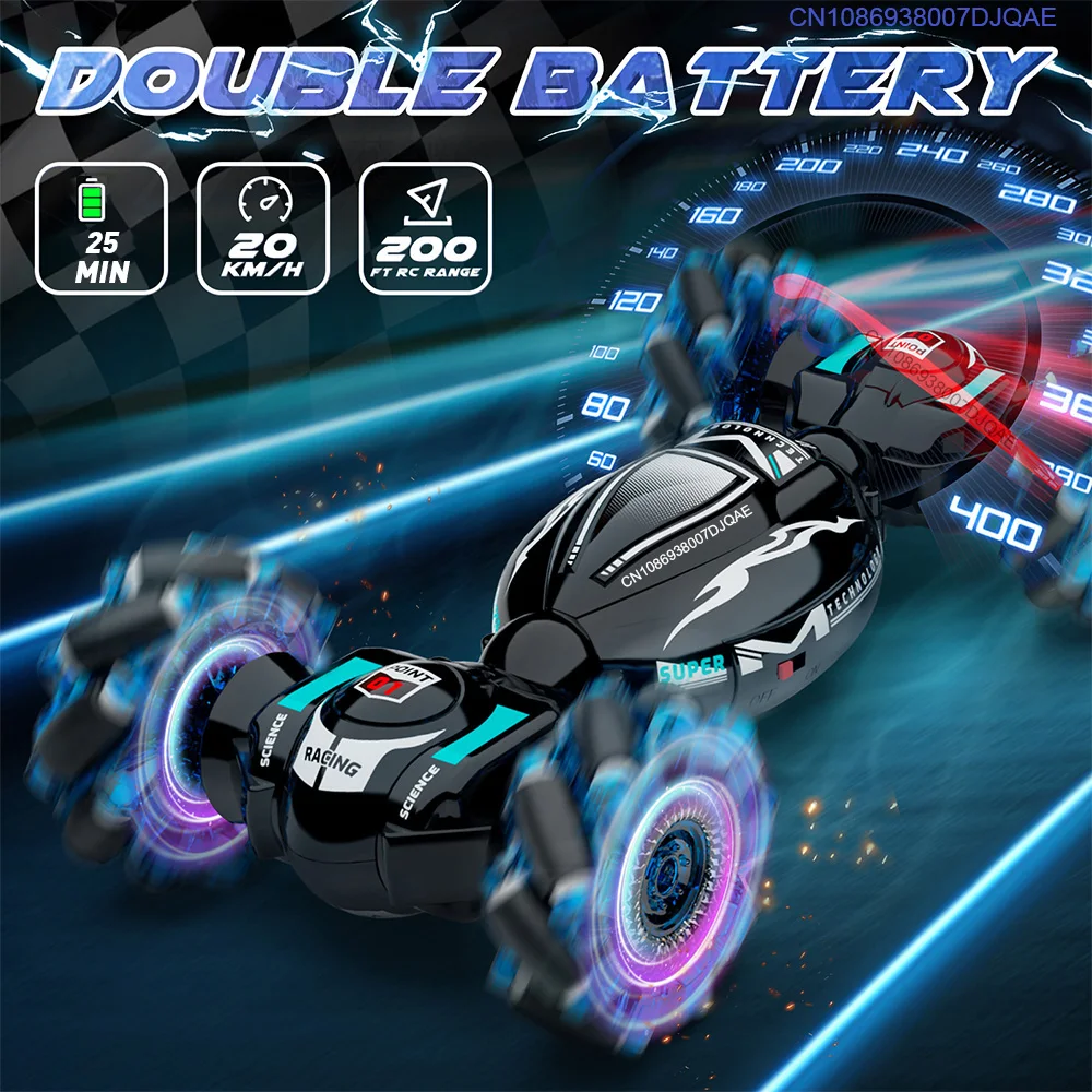 4WD Remote Control Car RC Stunt Car Watch Gesture Sensing Drift Twisting Car for Kids Toy Car with Music Light Off Road RC Cars 4