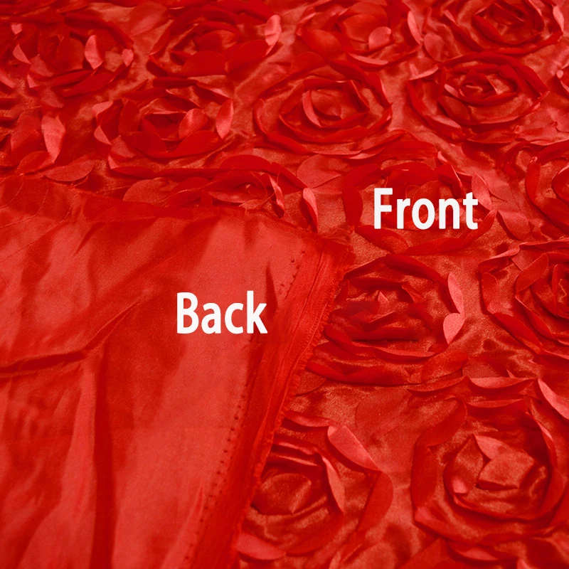 10M Satin Fabric 3D Rose Flower Aisle Runner Red Marriage Wedding Carpet Curtain Party Backdrop Table Cover Fabric Decoration
