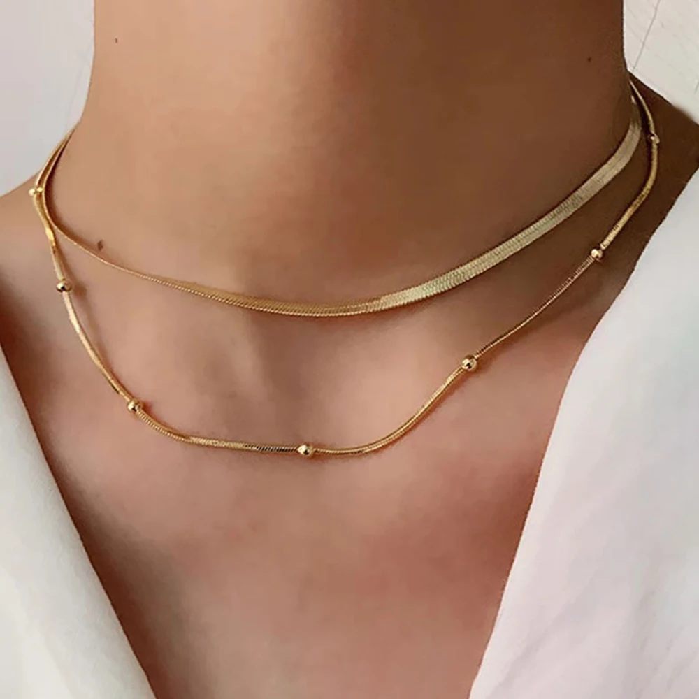 Luxuriöse 14K Vergoldete Mehrschichtige Halskette Mit Runden Perlen Für Damen, Tägliches Tragen, Anlaufgeschützter, Wasserfester Edelstahl-Schmuck S75907076F10C4D8B94E633A2A5F7D1325