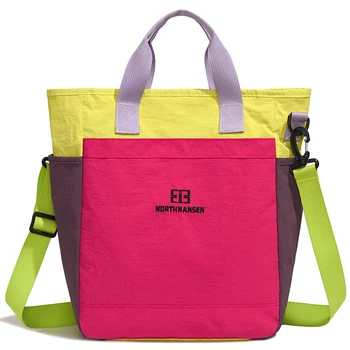 Borsa Tote Colorblock Nuova Collezione 2026 da Donna, Grande Capacità, Impermeabile in Nylon, Borsa a Mano Casual, Tracolla, Borsa a Spalla per Pendolari e Shopping