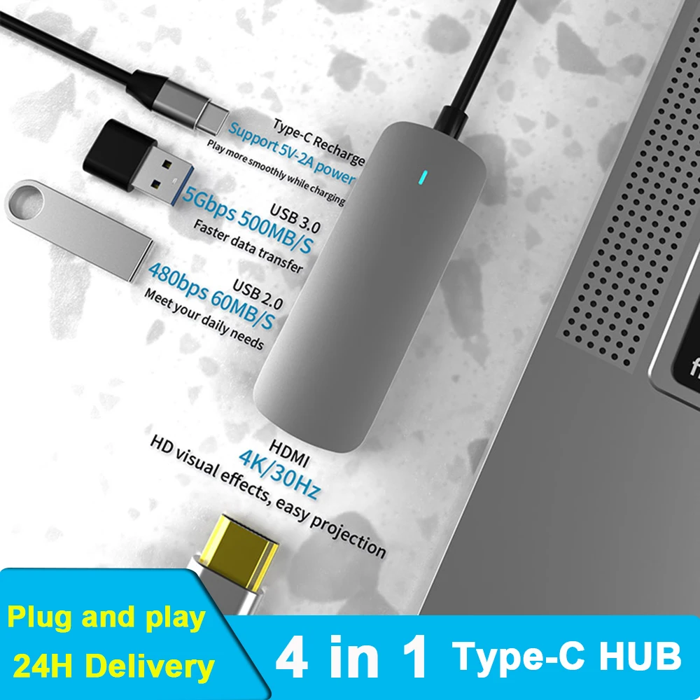 Usb c Hub tipo c Divisor para Hdmi4k Docking Station Portátil Adaptador com pd sd tf Rj45 Thunderbolt para Macbook ar Ipad m1 Pro - Imagem 5