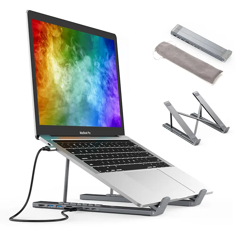 Usb c Hub 3.1 tipo c Docking Station Usb c para Hdmi tf sd Leitor de Cartão pd Áudio para Macbook Huawei Matebook Laptop Stand em