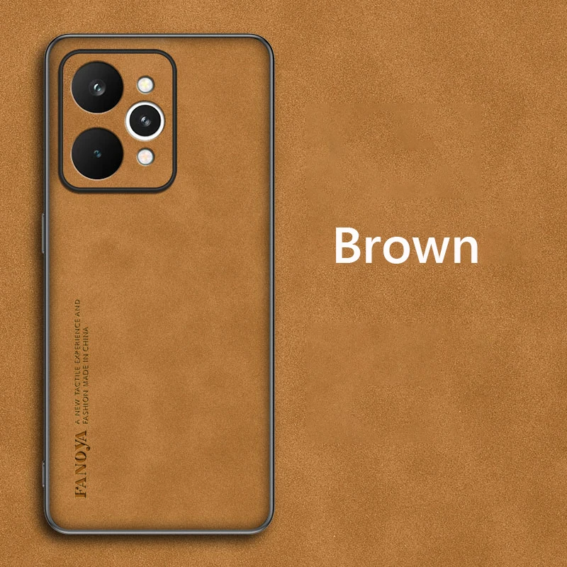 Luxury Retro Leather Skin Feel Shockproof Matte Silicone Case Cover