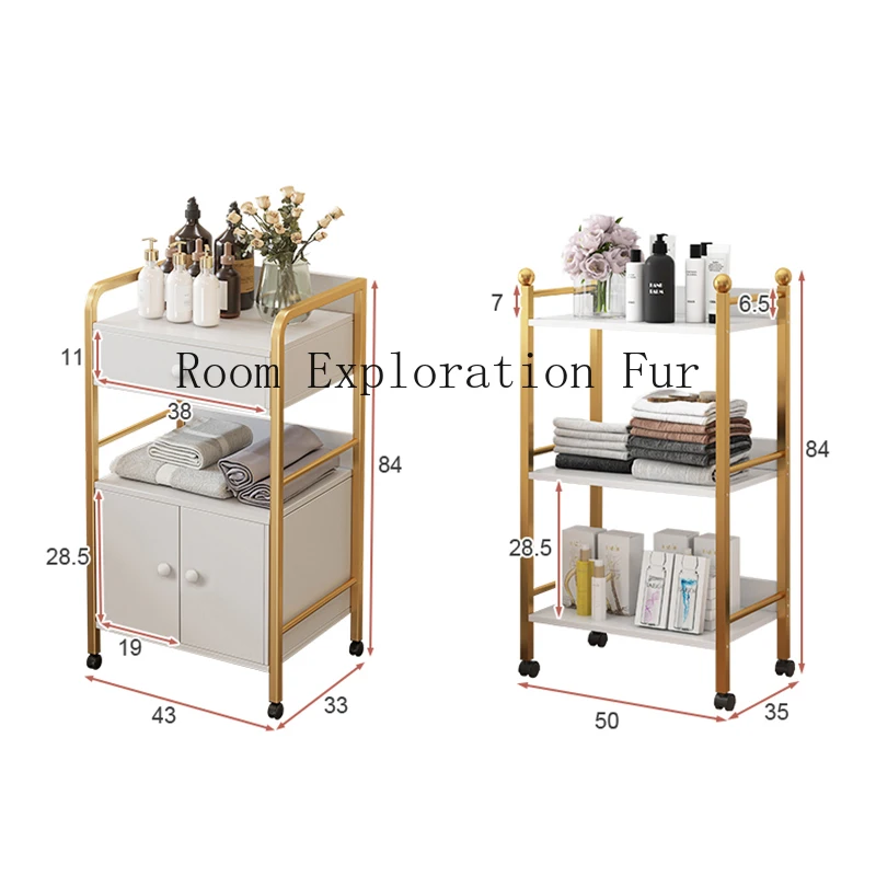 Barber Cosmetic Beauty Salon Trolley Rolling Manicure Tattoo Salon Trolley Spa Lash Carrello Con Ruote Furniture WKST