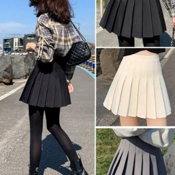 Y2K Kpop Summer Skirt Women (Safety Pants+Zipper+Button) Pleated Skirts Versatile Half Skirt Summer Short Skirt cheap clothes 1