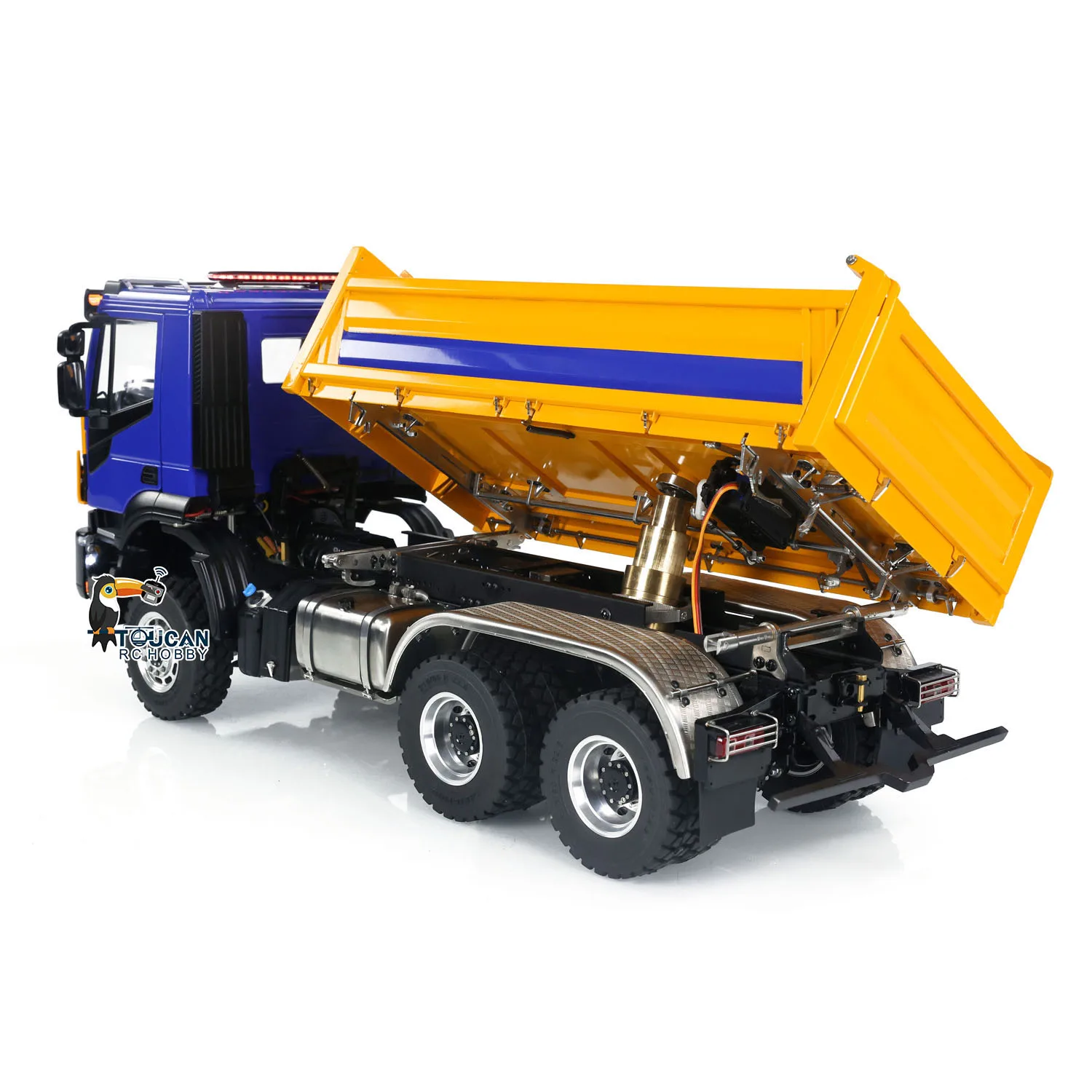 1/14 LESU RC Trailer 2 Axles Hydraulic Metal Full Trailers Electric Support Legs Self-dumping Model Truck Construction Vehicle 6