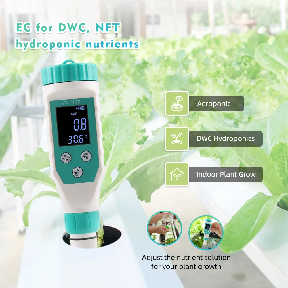 7 IN 1 Cl Temperature TDS ORP EC Salinity pH Meter Chlorine Testers for Pool Fil
