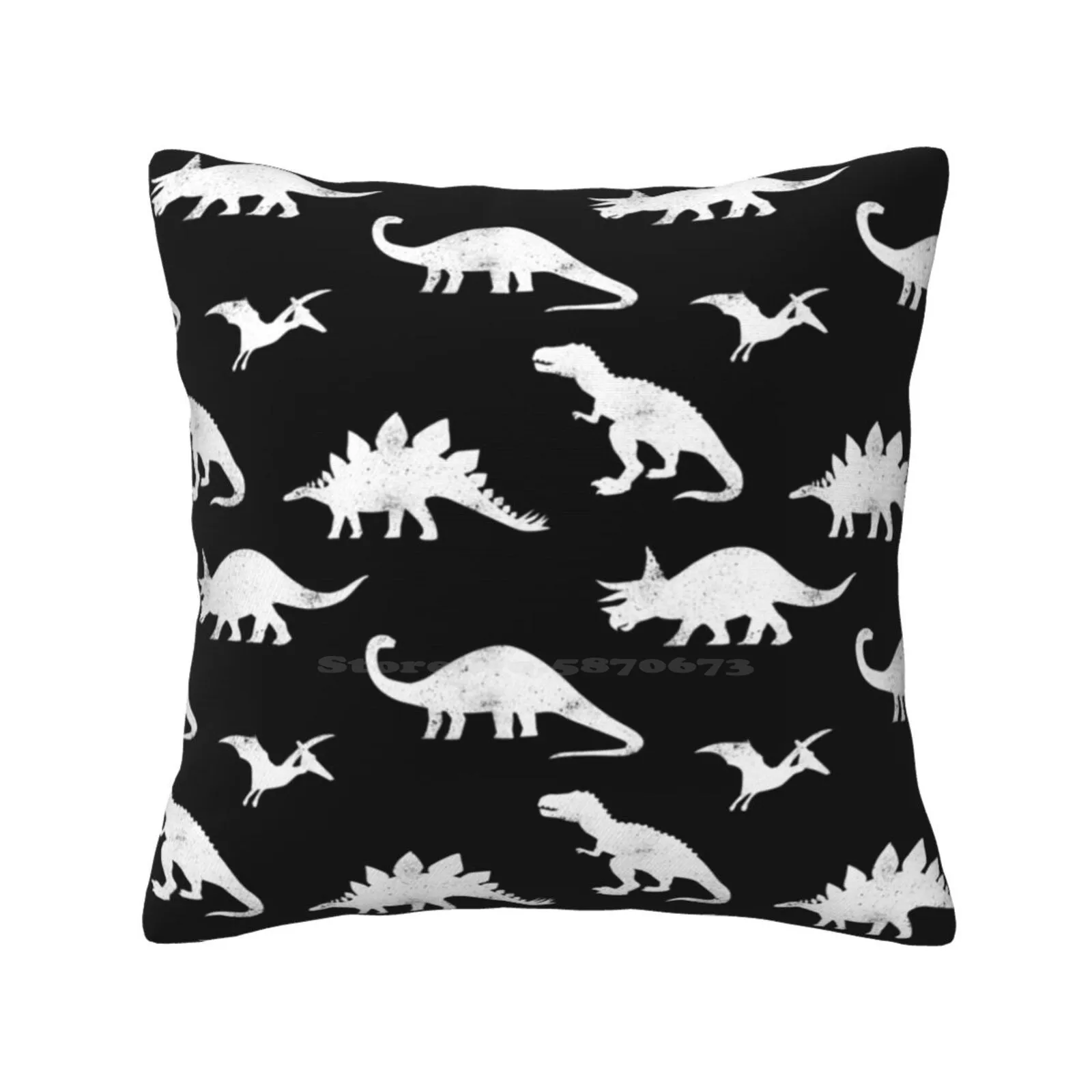 Dinosauri Su Black Home Sofa Car Cushion Cover Federa In Bianco E Nero Bw Stamp Dinosauri Pterodattyl T Rex Tyrannosaurus
