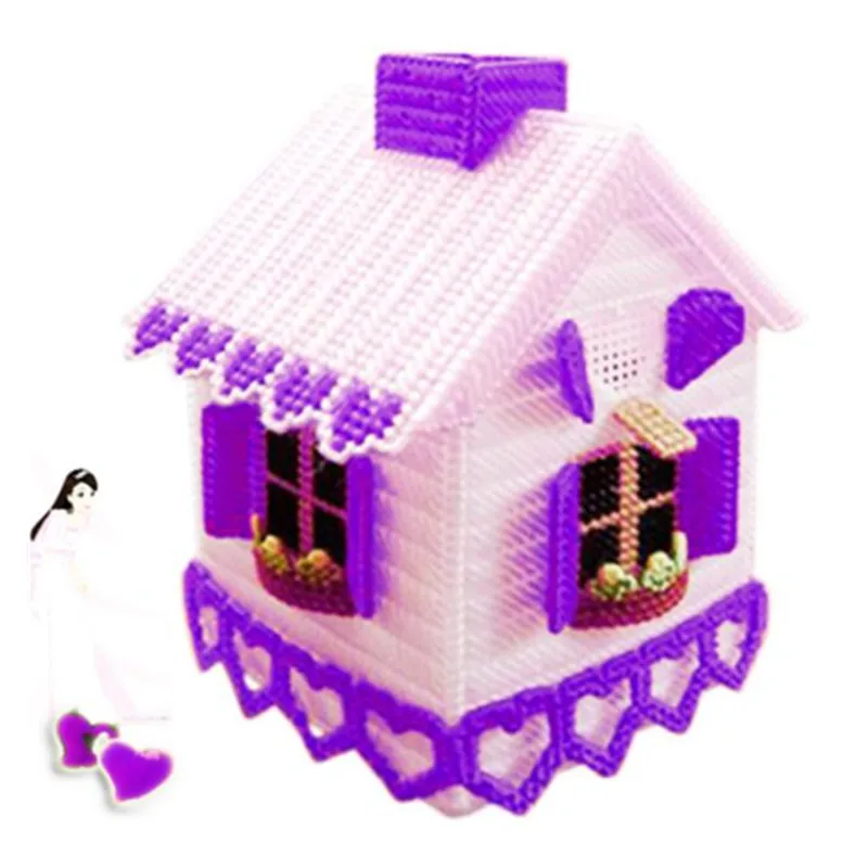 13x13x22cm Love Cabin storage tissue box embroidery kit DIY handmade craft set Crocheting knitting needlework supplies | Дом и сад