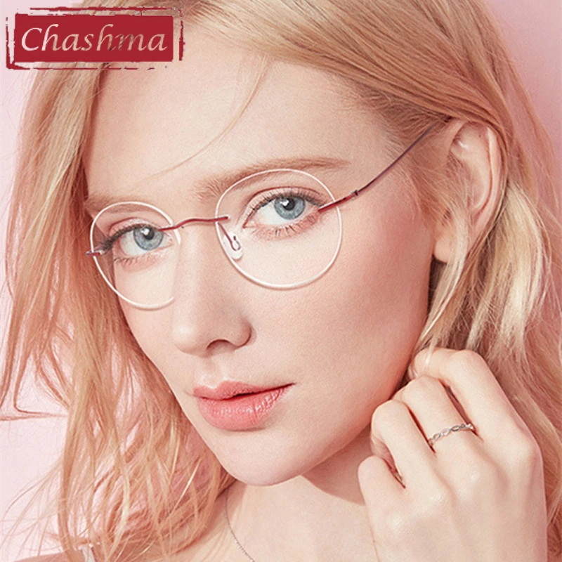 Chashma Top Qualität Randlose Brillen Männer Gläser Reinem Titan Ultra  Licht Frauen Rahmen Optische Kristall Brillen für Herren| | - AliExpress