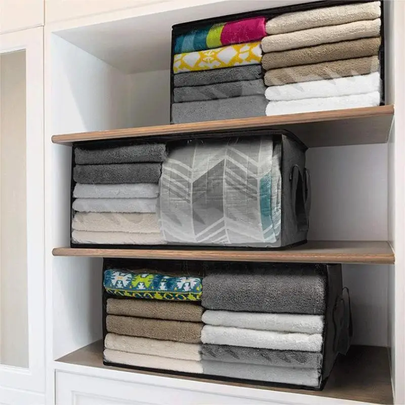 1pc Clothes Storage,Foldable Blanket Storage Bags,Storage Containers for Organizing, Clothing, Bedroom, Closet, Dorm, Organizer 4