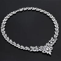 2024 Popular 4-piece Bridal Wedding Jewelry Set Women's Wedding Accessories Water Droplet Jewelry Set Necklace and Earring Set 2