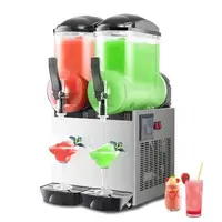 Commercial Stainless Steel Slushie Machine 30L x 2 Tanks Frozen Drink Maker Low Noise Operation Easy Clean Consistent Texture 1