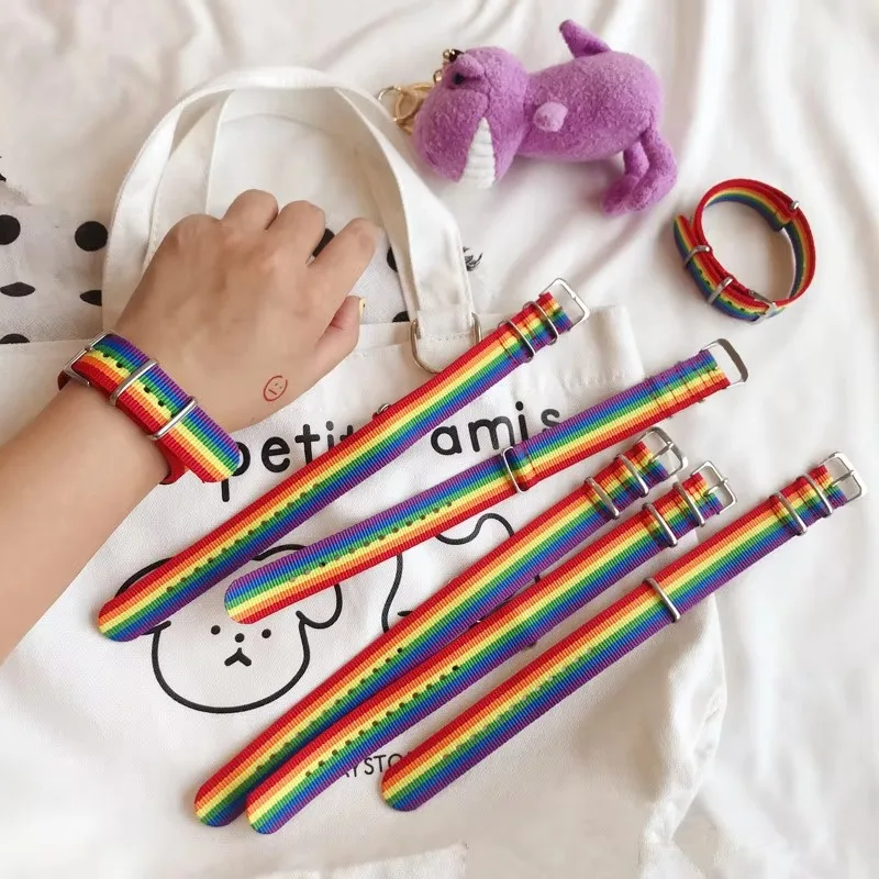 Rainbow Bracelet for Women Girls Boys Women Rainbow Bracelet Cotton and Hemp Adjustable Couple Jewelry Gift