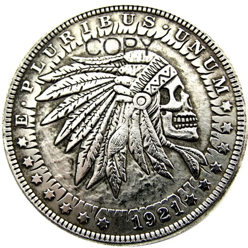   HB(25)US Hobo Morgan Dollar 해골 좀비 해골 실버 도금 복사 동전 