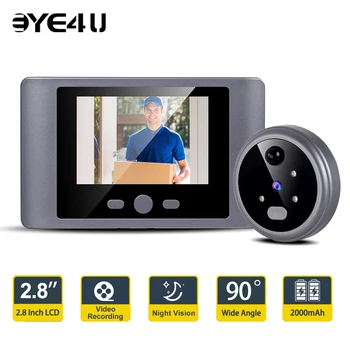 Doorbell Peephole 2.8in LCD Screen Smart Wireless Door Viewer Camera PIR Motion Detection 90° Wide Angle Night Vision Door Bell 1