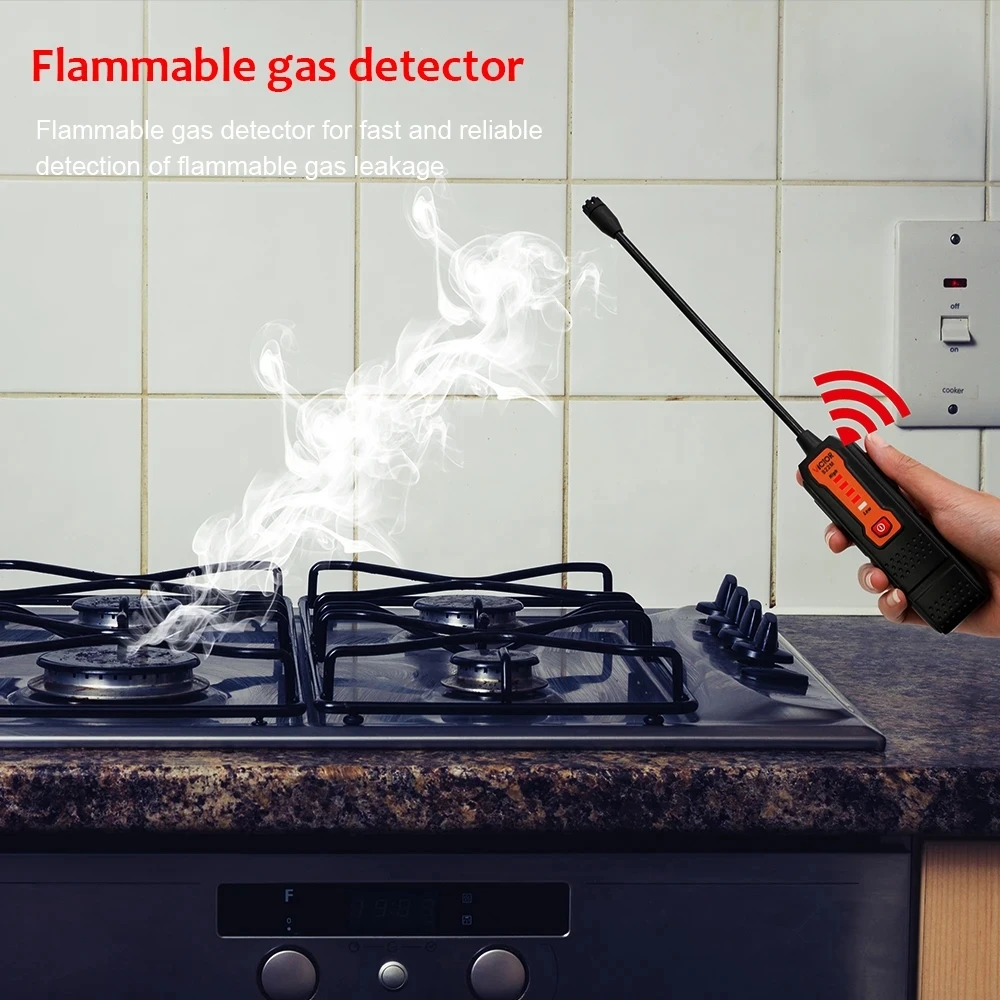 RuoShui 822M Gas Analyzer Combustible Gas Detector Port Flammable Natural Leak Location Determine Meter Tester Sound LightFe
