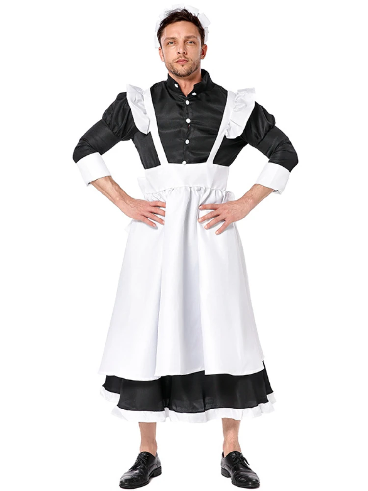 Vintage Maid Cafe Arbeitskleidung Cosplay Kostüme Party Kellnerin Outfit Plus Größe Erotik Kawaii Männer Frauen Niedliche Schleife Lolita Kleid 1