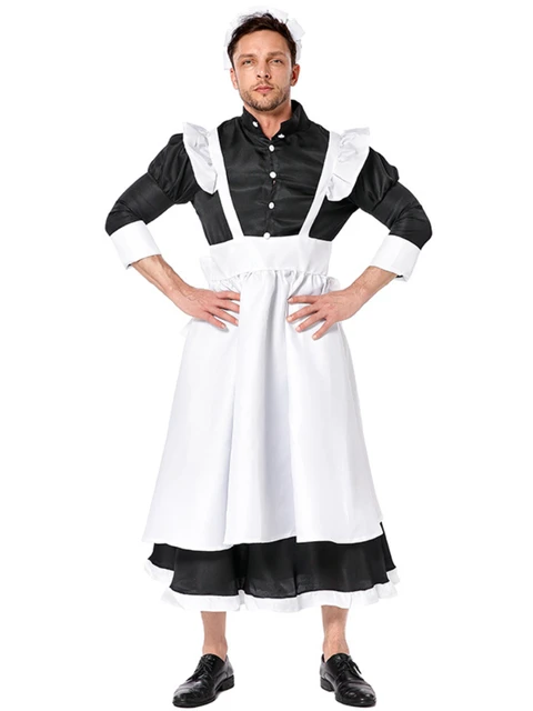 Vintage Maid Cafe Arbeitskleidung Cosplay Kostüme Party Kellnerin Outfit Plus Größe Erotik Kawaii Männer Frauen Niedliche Schleife Lolita Kleid 1
