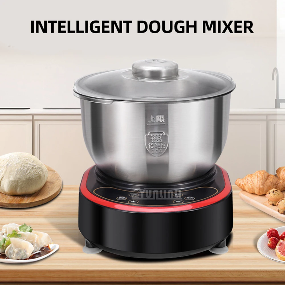 5L Electric Dough Mixer Multifunctional Electric Stainless Steel Food Mixer Automatic Flour Fermenting 2