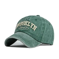 Brooklyn Cotton Embroidered Hip - Hop Baseball Cap - Adjustable (1947 - Green)