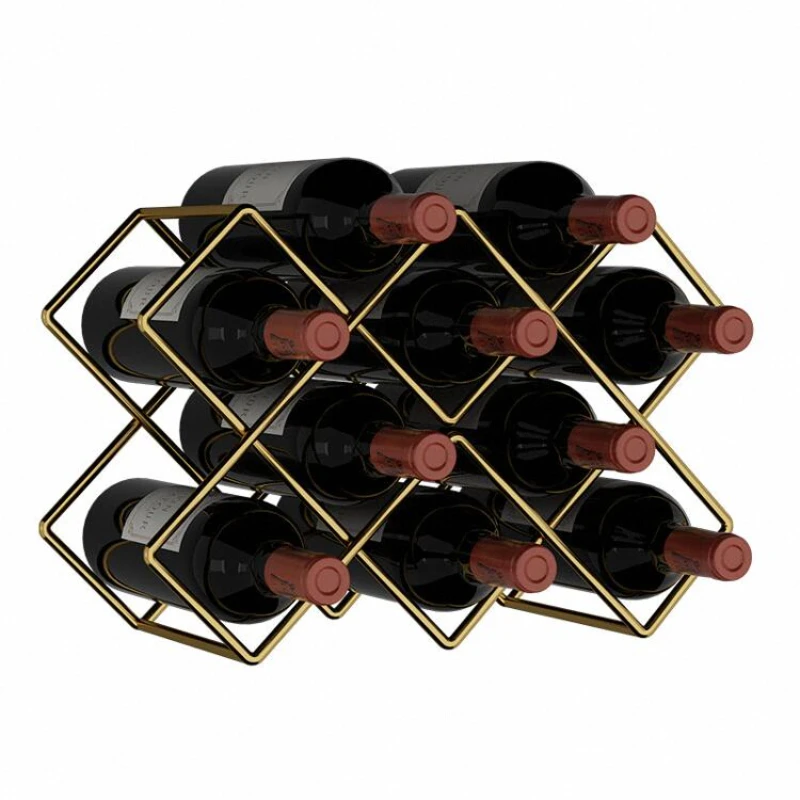 Luxury Designer Red Wine Rack Ornaments Simple Fashion Creative Red Wine Grid Rack Household Oblique Storage MS80