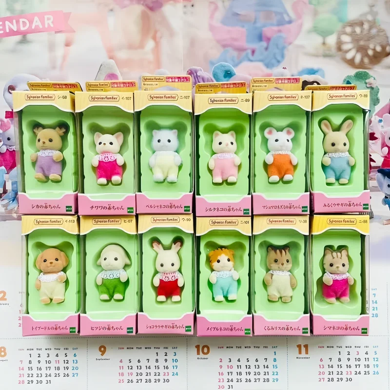 Geniune Sylvanian Doll Family Dollhouse Animal Figures Set Di Mobili Vestiti House Food Birthday Girls Christmas Cifts