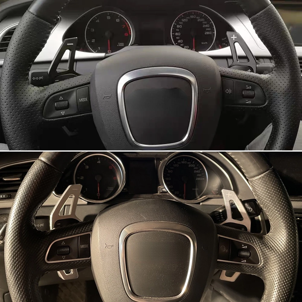 Car Parts Steering Wheel Paddle Extension 2Pcs Shifters For Audi A4 B8 A3 8P S3 A5 A6 S6 C6 Q5 A8 R8 TTS MK2 8J Avant DSG
