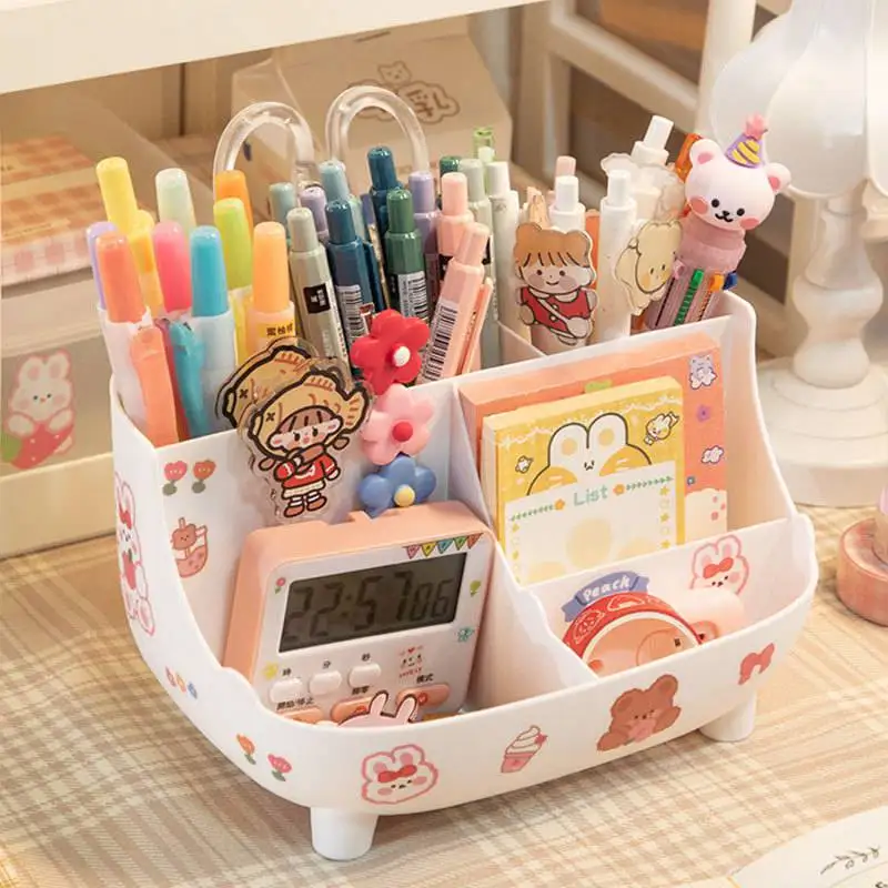 Wholesale Kawaii Desktop Pen Holder For Girls Cute Storage Box