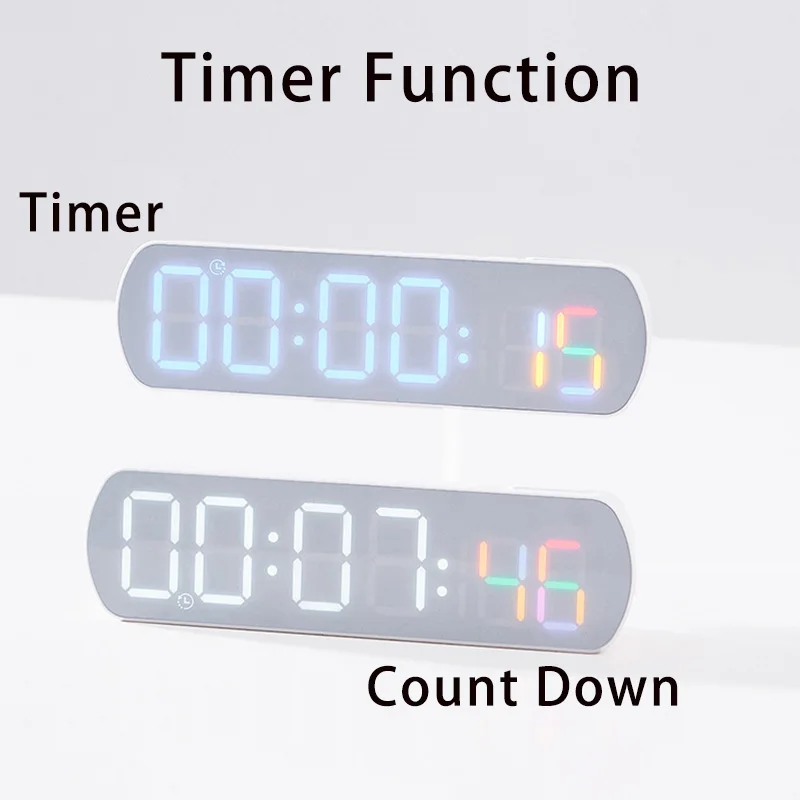 Digital Clock Large Wall Clock USB Powered 9 Inch Temperature Humidity Week Auto Dimmer Table Clock Electronic LED Alarm 12/24H
