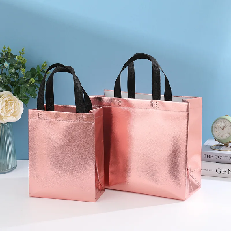 StoBag 25pcs Wholesale Non-woven Tote Bags Gift Packaging Storage Shopping Portable Fabric Reusable Pouch Custom Logo(Extra Fee) 5