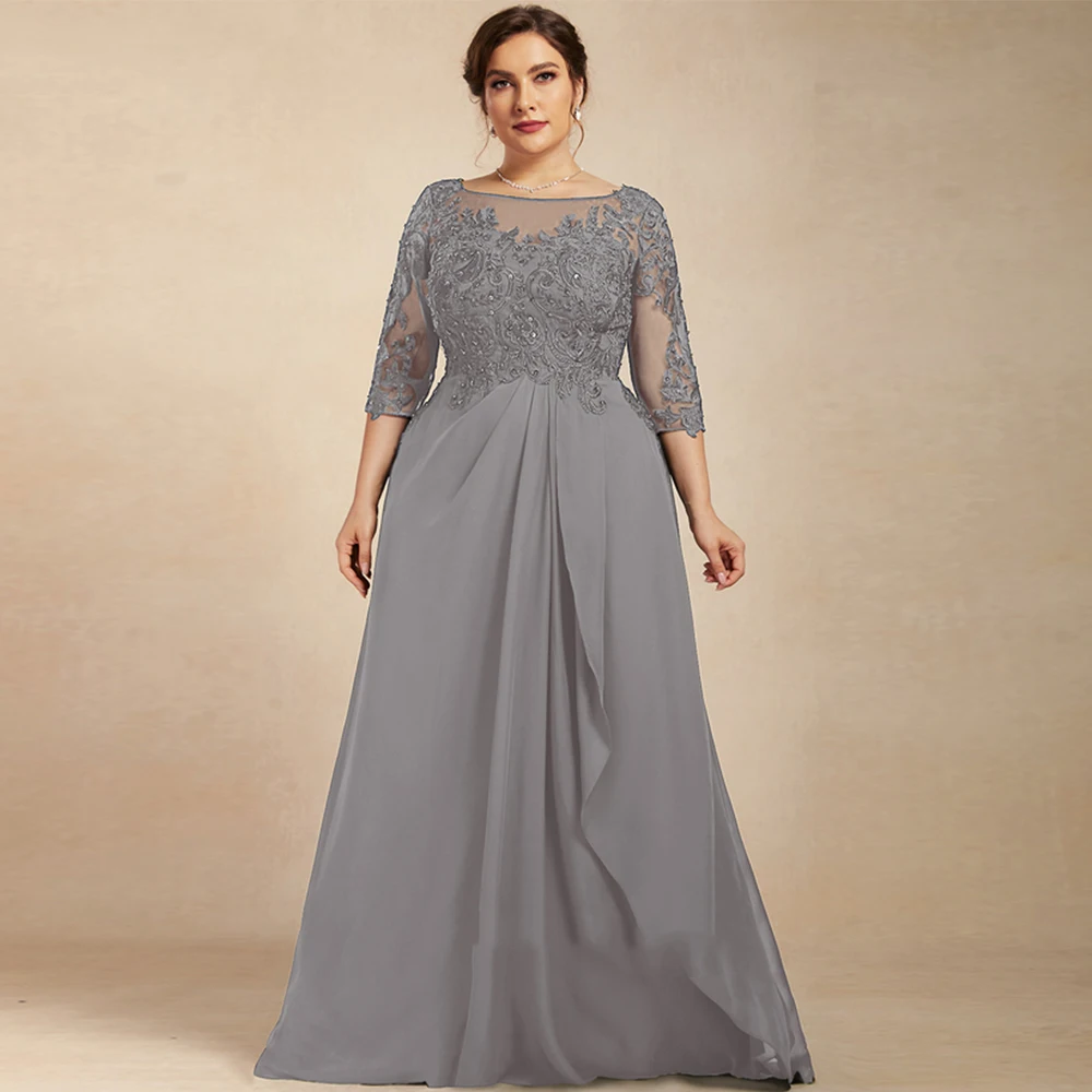Grey Mother of Bride Dresses 3/4 Sleeve Wedding Party Summer New Chiffon Beach | eBay Grey Mother of Bride Dresses 3/4 Sleeve Wedding Party Summer New Chiffon Beach | eBay