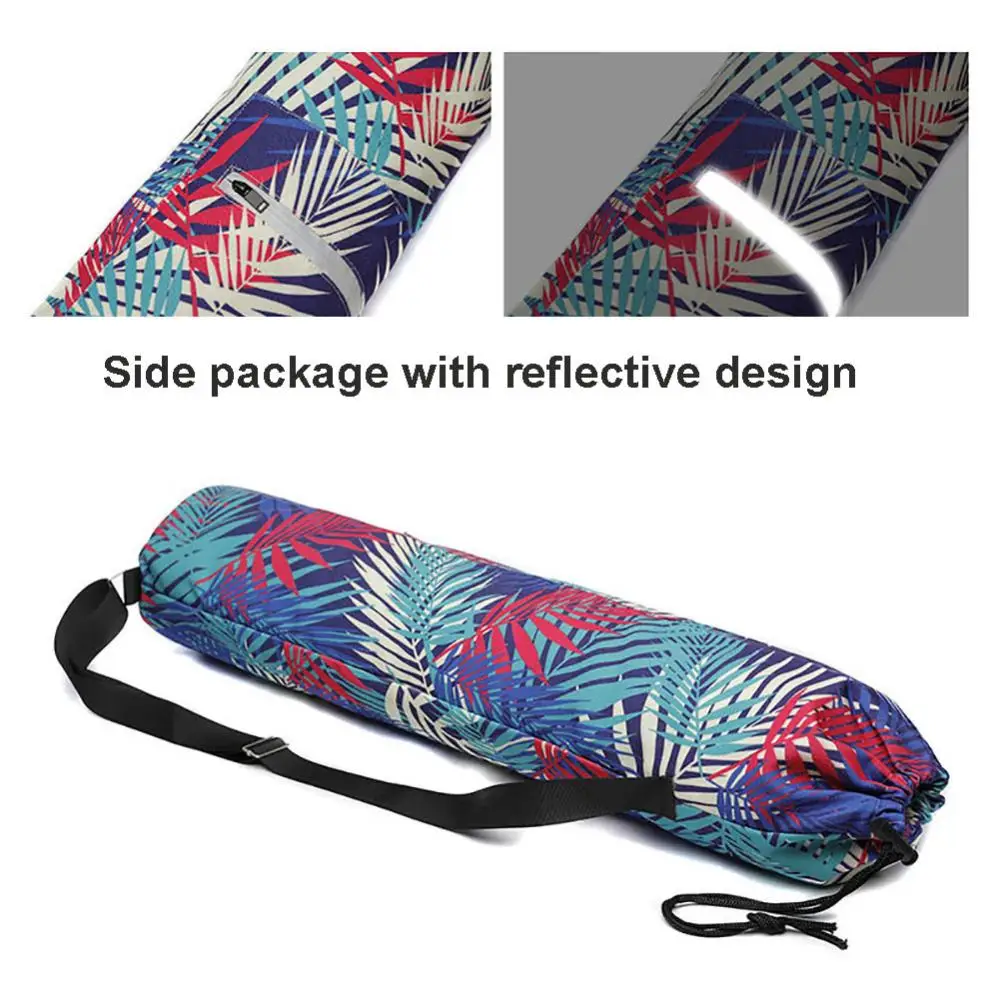 Portable New Drawstring Printed Canvas Gym Fitness Yoga Mat Carry Pouch Shoulder Bag 4