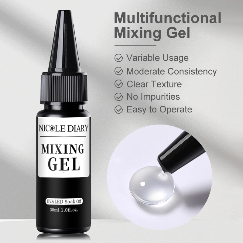NICOLE DIARY 30ml Color Mixing Gel Nail Polish Soak Off UV LED Nail Glitter Sequins Fusion Gel Varnish Manicure Decoration Tool 2