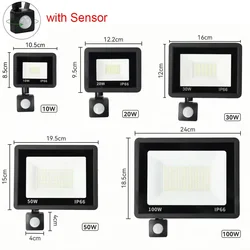 Enhanced Outdoor LED Motion Sensor Floodlight - Waterproof Wall & Garden Spotlight - 30W (With Sensor)
