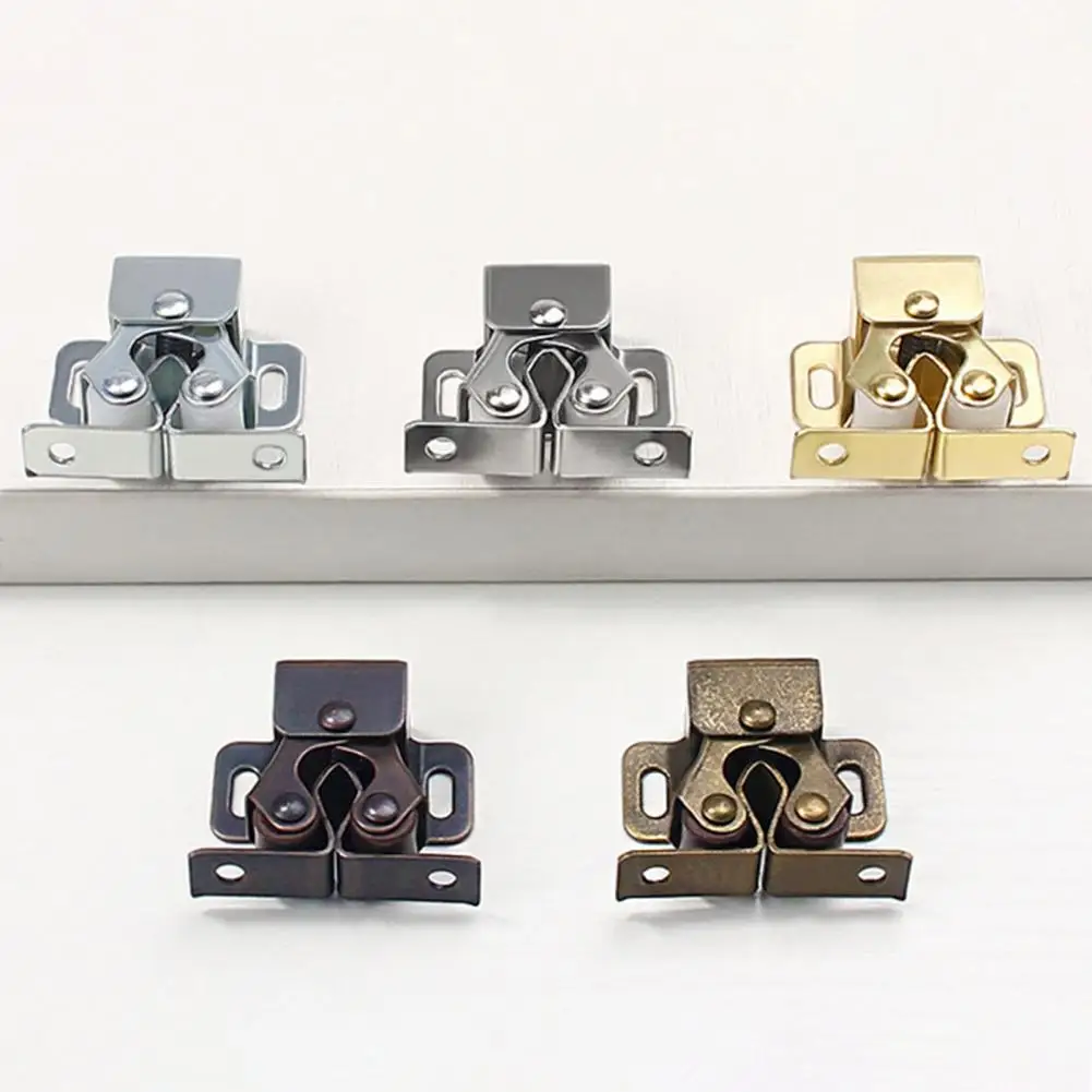 Hard Touch Beads Lock Door Hardware Door Bead Lock 0.88mm Thick Card Two-wheel Spring Buckle Catch Not Easy to Fade