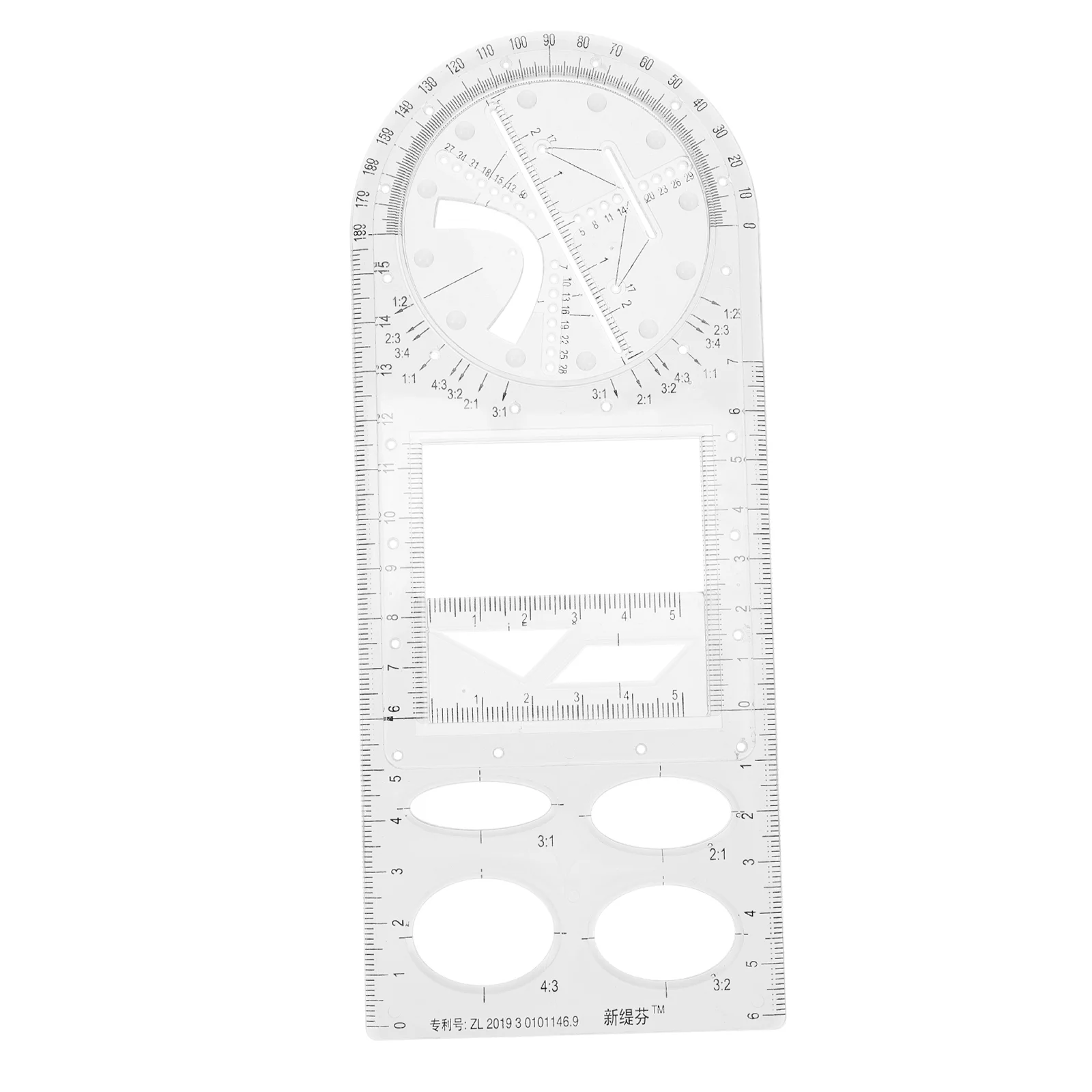 Mathematics Drawing Ruler Geometric Ruler Template Measuring Draft Rulers Circle Artist Ruler Student School Office Supplies transparent plastic ruler 6 8 12 inch standard metric rulers straight ruler measuring drawing for student school office supplies